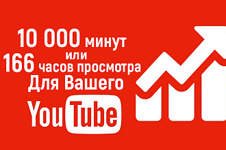 Качественное продвижение на 10 000 минут просмотра для Вашего Youtube