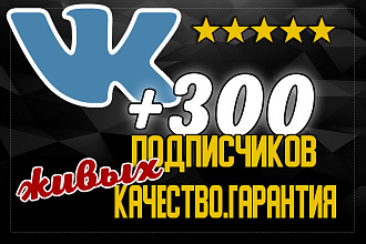 300 живых подписчиков в группу Вконтакте. Максимальное качество