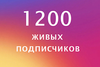 1200 живых подписчиков с плюсом на профиль в Instagram