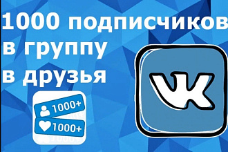 1000+100 подписчиков в ВК. реальные люди