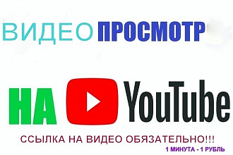 Просмотр видео на You Tube 500 минут 1 минута 1р Ссылка на видео