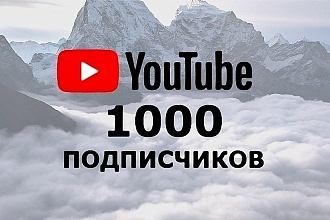 1000 подписчиков на YouTube Русские, Медленные, скорость 7-10 в сутки