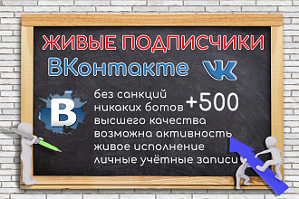 500 Живых подписчиков во ВКонтакте Активность Без ботов