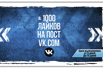 1000 Лайков на посты Вконтакте