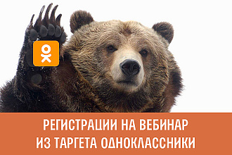 Приведу регистрации на вебинар из таргета Одноклассники
