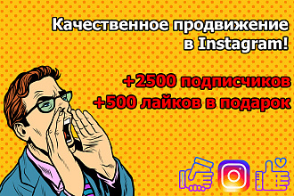 Качественное продвижение в Instagram, +2500 подписчиков