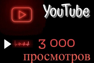 Добавлю 3000 просмотров Youtube просмотры Ютуб на ваше видео