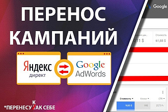 Перенос кампаний Яндекс Директ в Google Adwords. Копирование вручную