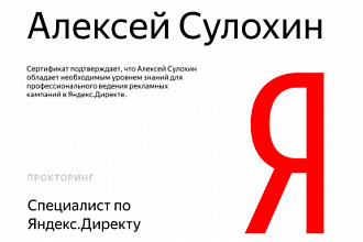 Сертифицированная настройка контекстной рекламы в Яндекс Директ