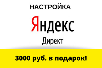 Настройка Яндекс. Директ + подарок 3000 рублей на новый аккаунт